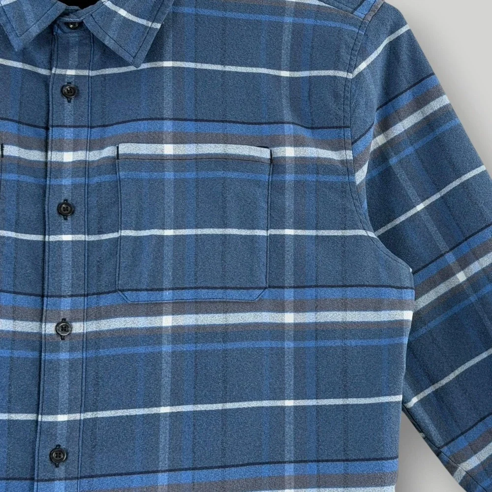 The North Face Brushwood Pro Shirt Mens XL Blue Plaid Stretch Fishing